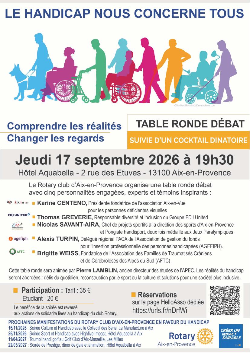 Flyer — Table ronde débat — Le handicap nous concerne tous